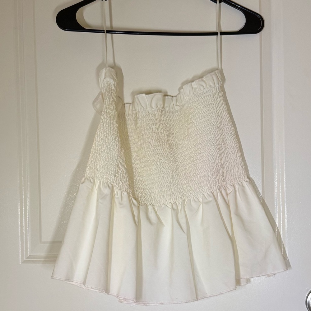 Elegant Cream Ruffled Women's Top